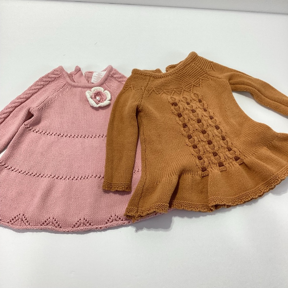 Cynthia Rowley Tan Baby Sweater Dress  6-9 M Shabby Chic Pink Baby Sweater Dress
